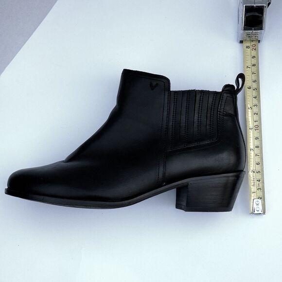 Vionic Bethany Black Leather Waterproof Ankle Booties Boots Size 9M Side Zip Up - Picture 10 of 11